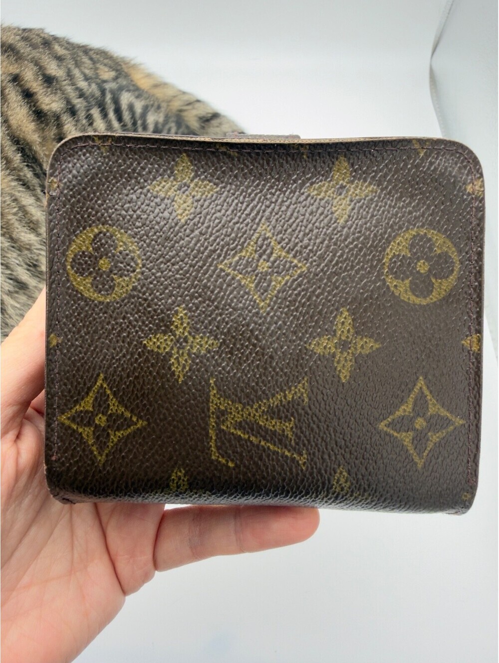 Authentic Vintage Louis Vuitton LV Monogram Compact Zip Bifold Wallet Dust Bag - Picture 9 of 15